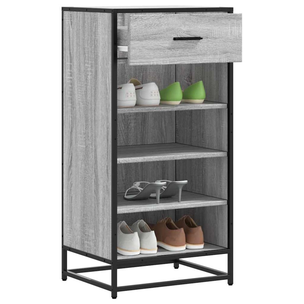 Ράφι παπουτσιών vidaXL Γκρι Sonoma 48x38x97,5 cm Κατασκευασμένο ξύλο