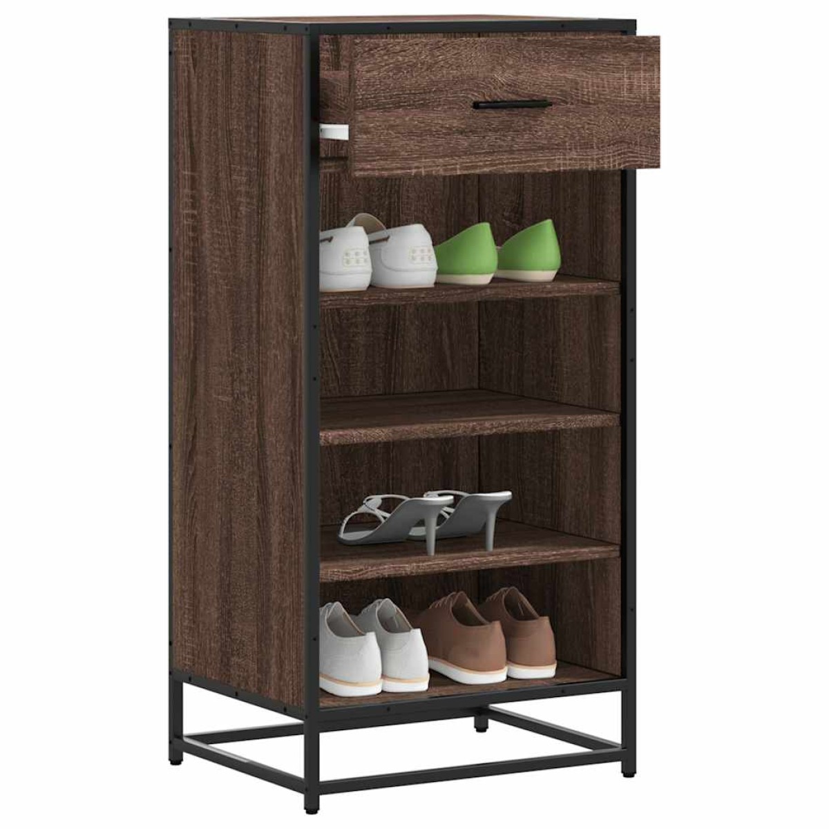vidaXL Ράφι παπουτσιών καφέ δρυς 48x38x97,5 cm Κατασκευασμένο ξύλο