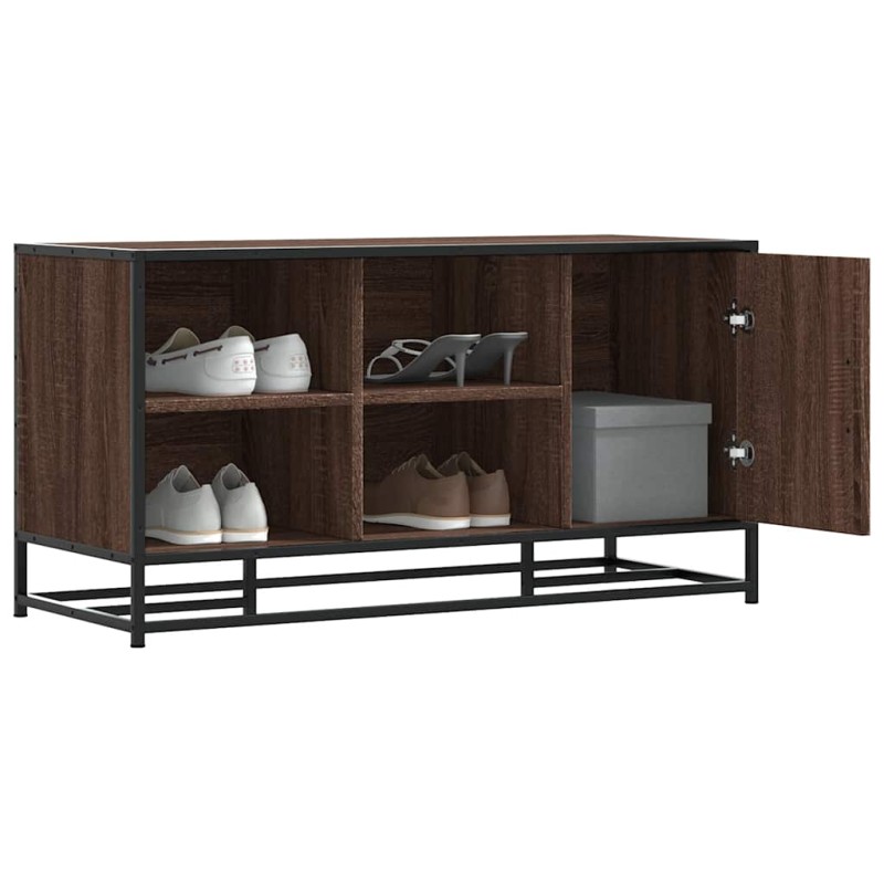 vidaXL Πάγκος παπουτσιών καφέ δρυς 100x40x53,5 cm