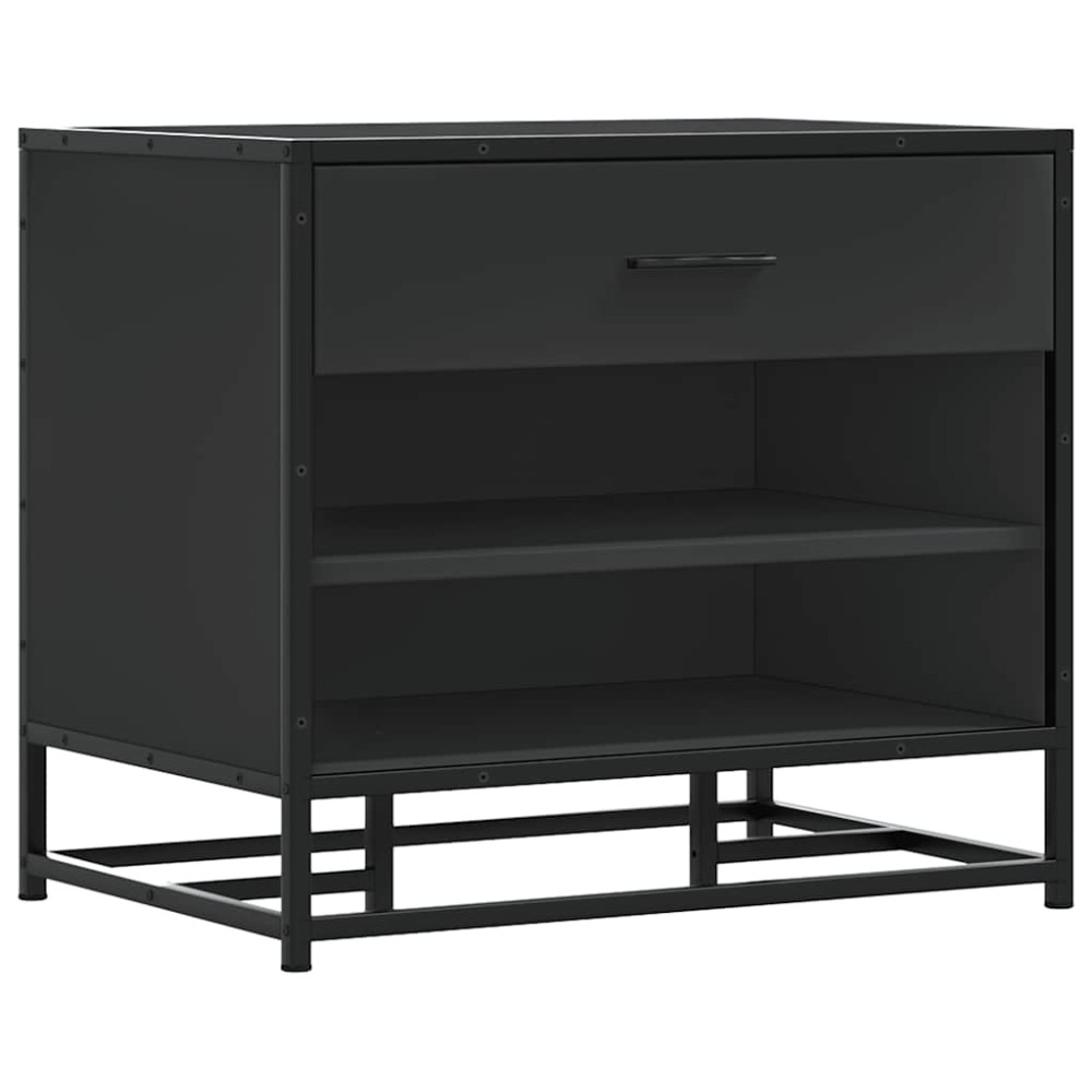 vidaXL Παπουτσοθήκη Μαύρη 60x40x53,5εκ. από Επεξεργασμένο Ξύλο μέταλλο