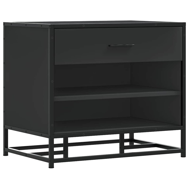 vidaXL Παπουτσοθήκη Μαύρη 60x40x53,5εκ. από Επεξεργασμένο Ξύλο μέταλλο