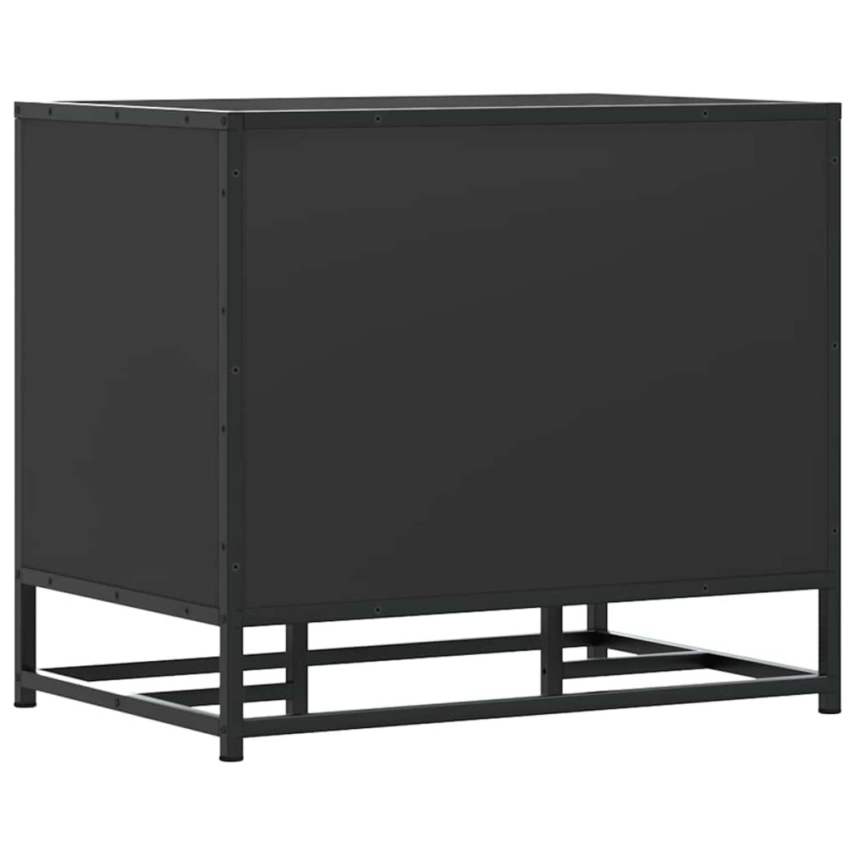 vidaXL Παπουτσοθήκη Μαύρη 60x40x53,5εκ. από Επεξεργασμένο Ξύλο μέταλλο