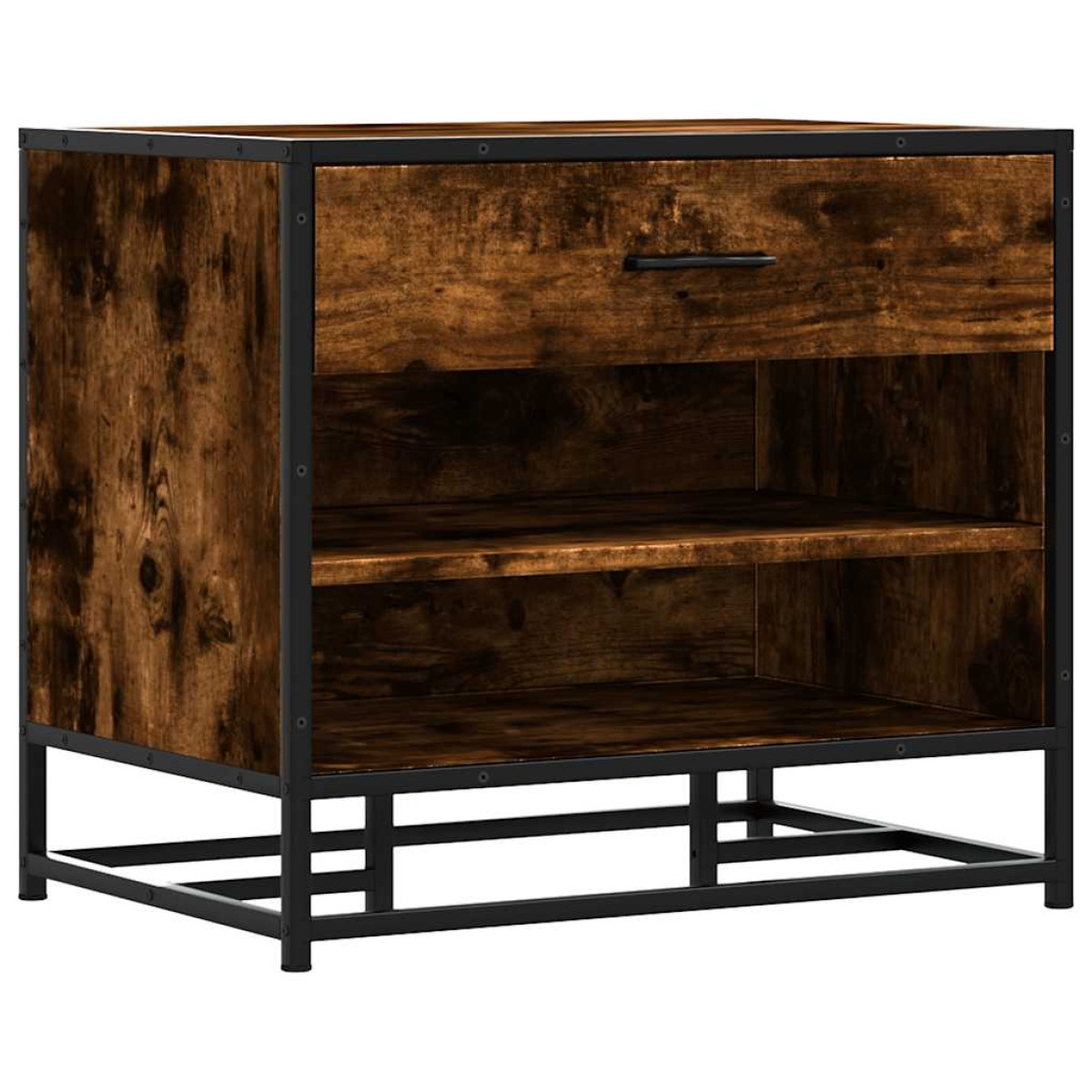 vidaXL Πάγκος παπουτσιών Δρυς Καπνιστό 60x40x53,5cm Επεξεργασμένο ξύλο