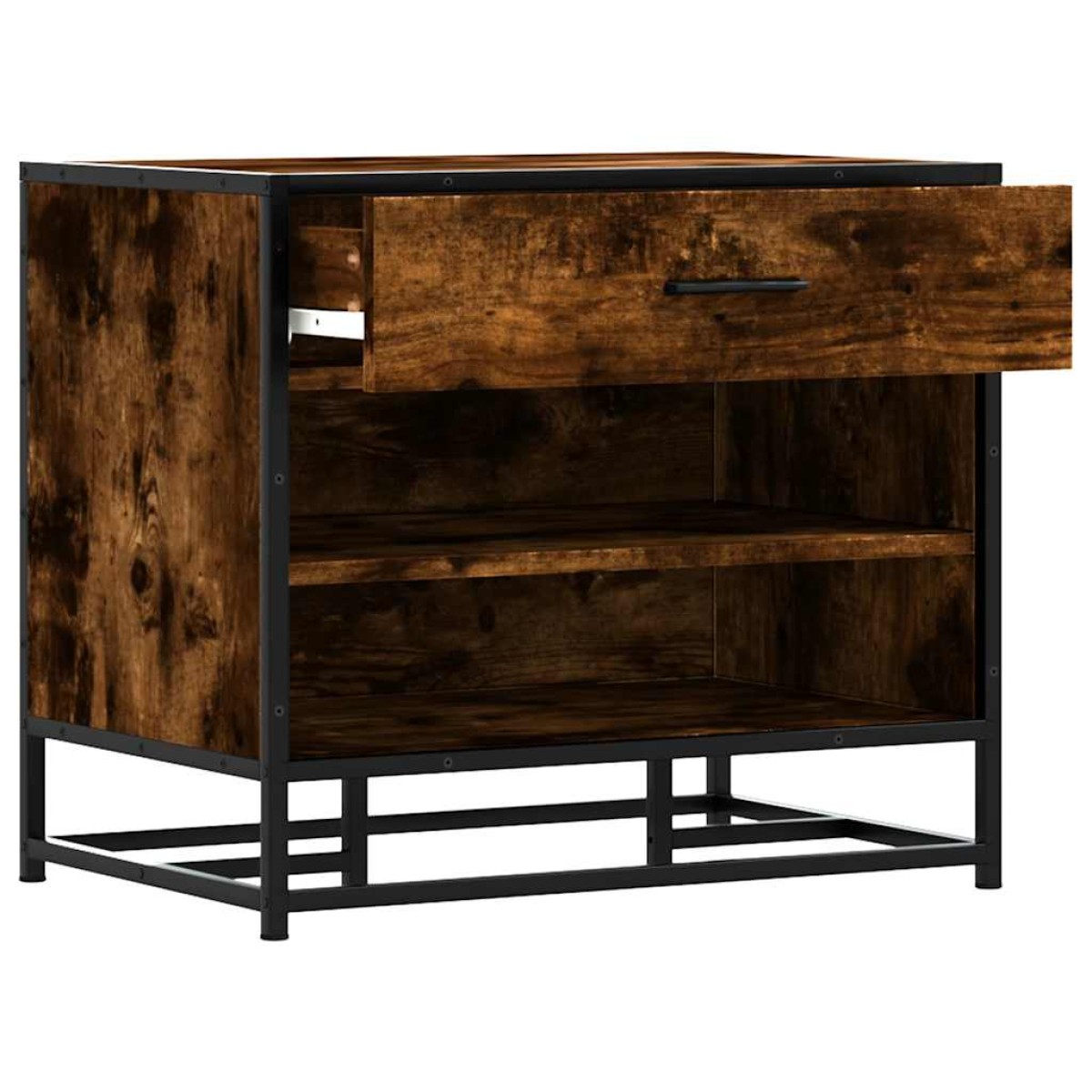 vidaXL Πάγκος παπουτσιών Δρυς Καπνιστό 60x40x53,5cm Επεξεργασμένο ξύλο