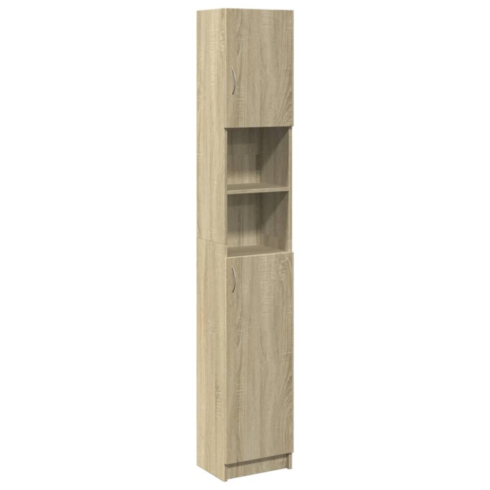 vidaXL Στήλη Μπάνιου Sonoma Δρυς 32 x 25,5 x 190εκ. Επεξεργασμένο Ξύλο