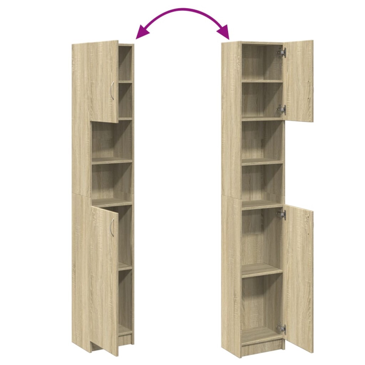 vidaXL Στήλη Μπάνιου Sonoma Δρυς 32 x 25,5 x 190εκ. Επεξεργασμένο Ξύλο