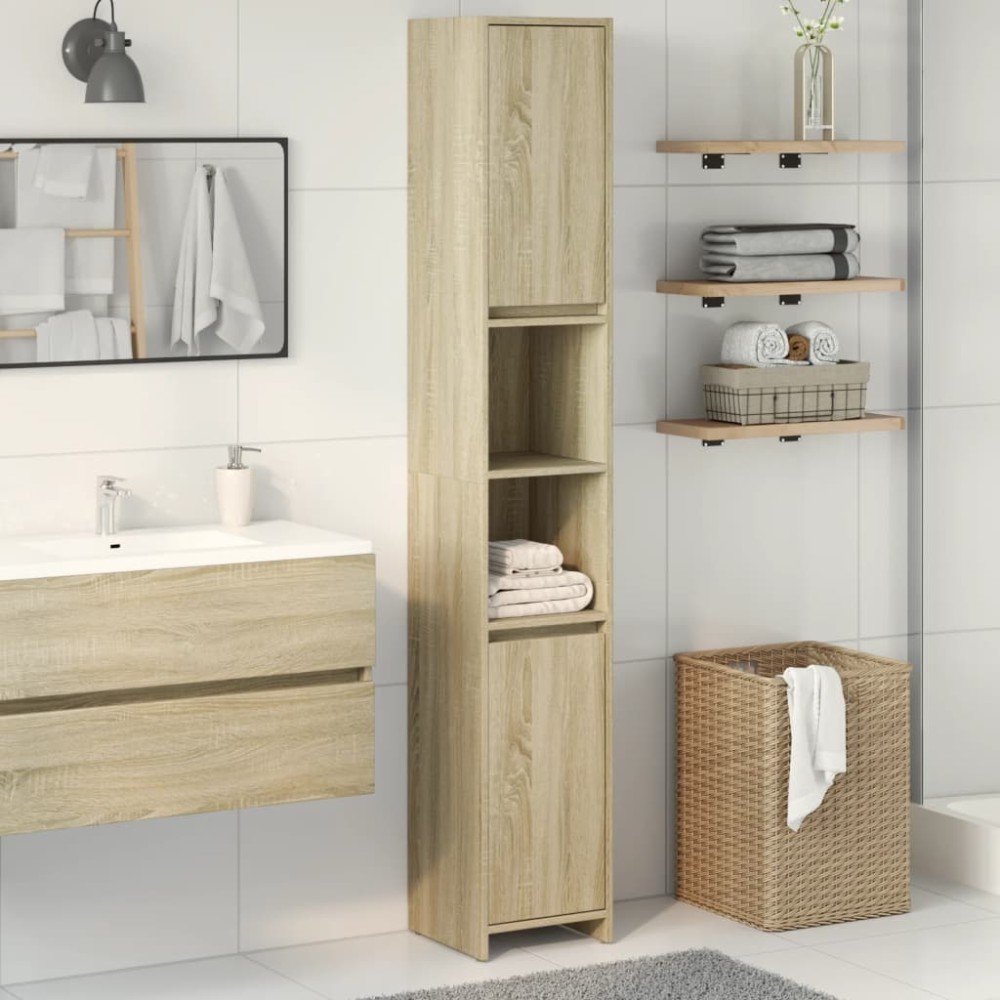 vidaXL Στήλη Μπάνιου Sonoma Δρυς 30 x 30 x 183,5 εκ. από Ξύλο