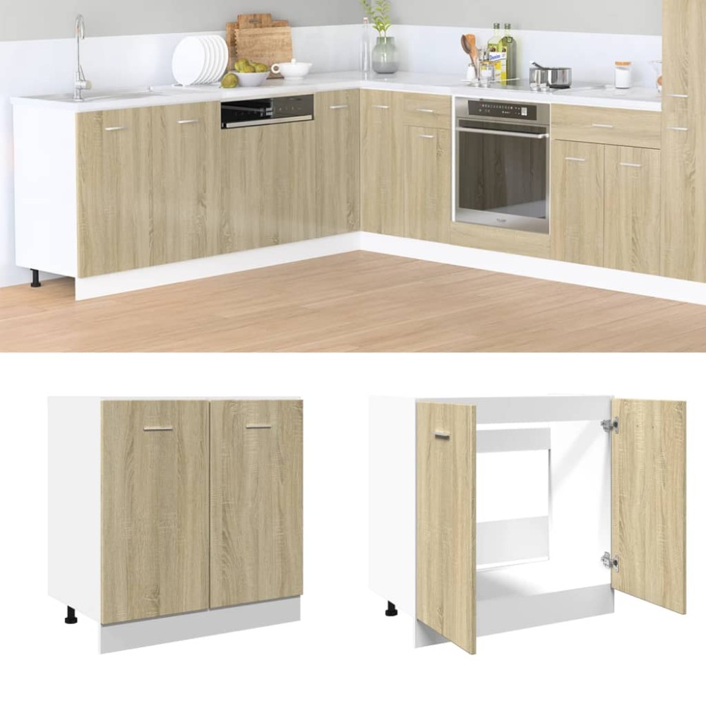 vidaXL Ντουλάπι "Lyon" Sonoma Δρυς 80x46x81,5 εκ. από Τεχνητό Ξύλο