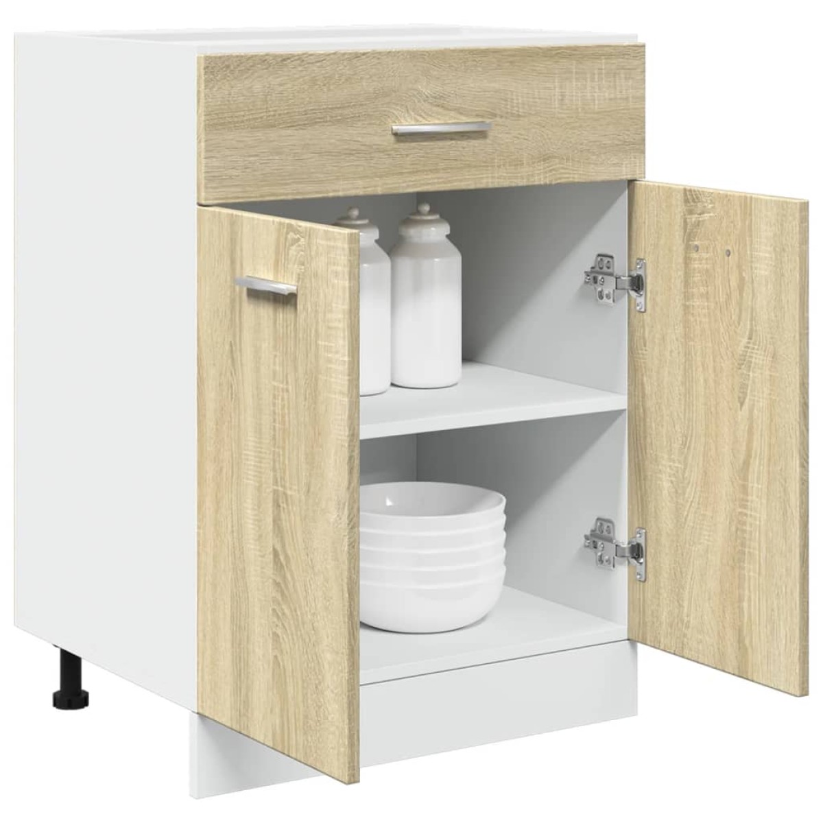 vidaXL Ντουλάπι με Συρτάρια "Lyon" Χρώμα Sonoma Δρυς 60x46x81,5 εκ. από Τεχνητό Ξύλο