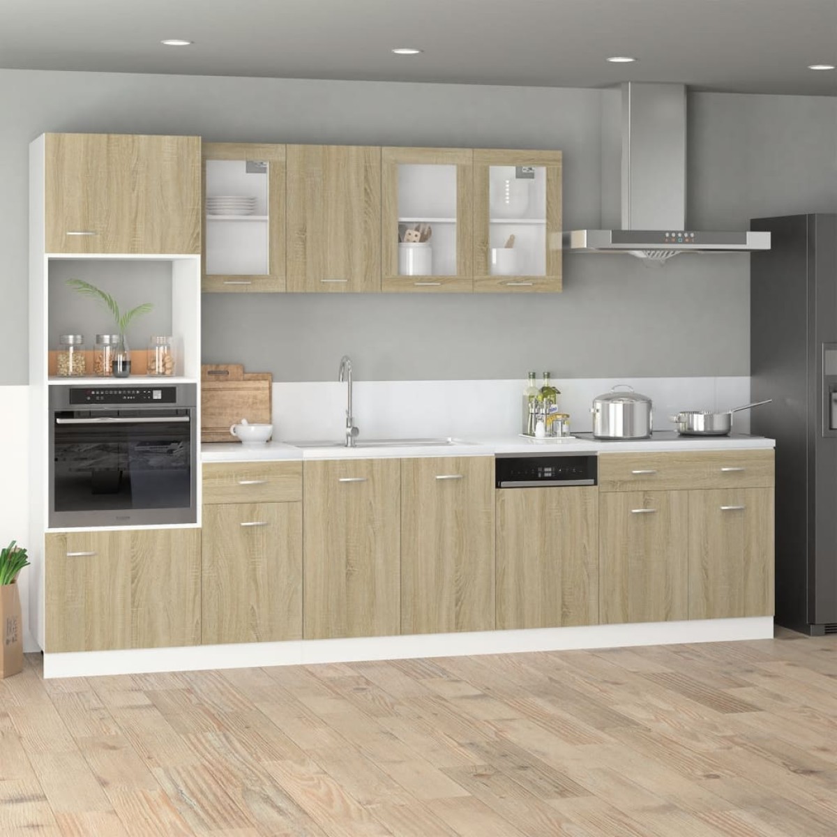 vidaXL Ντουλάπι με Συρτάρια "Lyon" σε Χρώμα Sonoma Δρυς 80x46x81,5 εκ. από Τεχνητό Ξύλο
