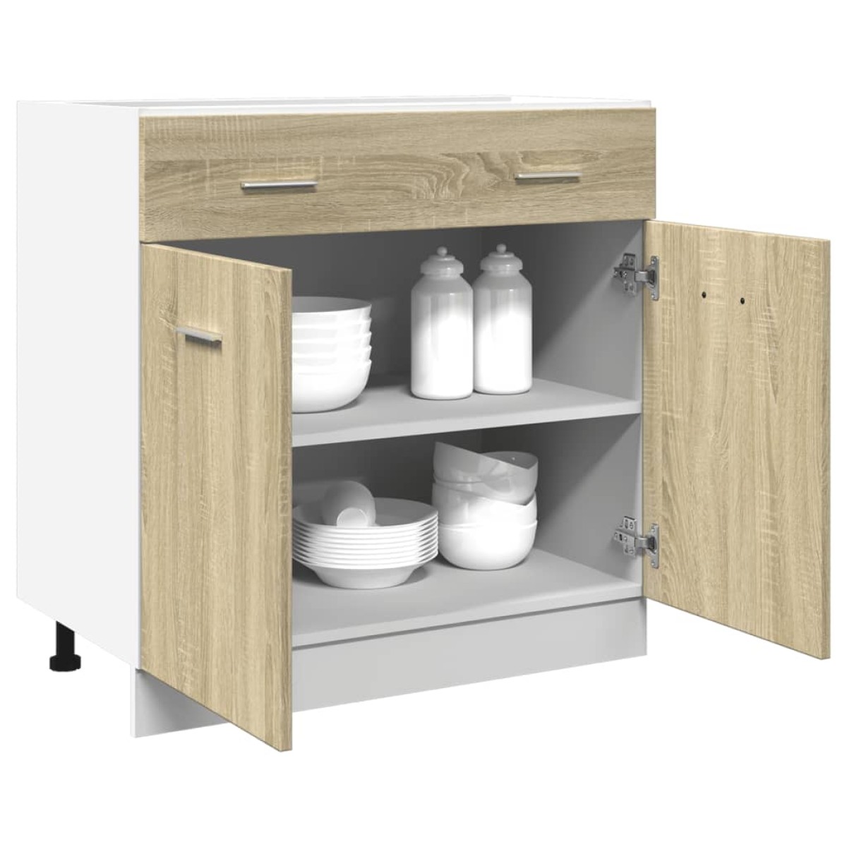 vidaXL Ντουλάπι με Συρτάρια "Lyon" σε Χρώμα Sonoma Δρυς 80x46x81,5 εκ. από Τεχνητό Ξύλο