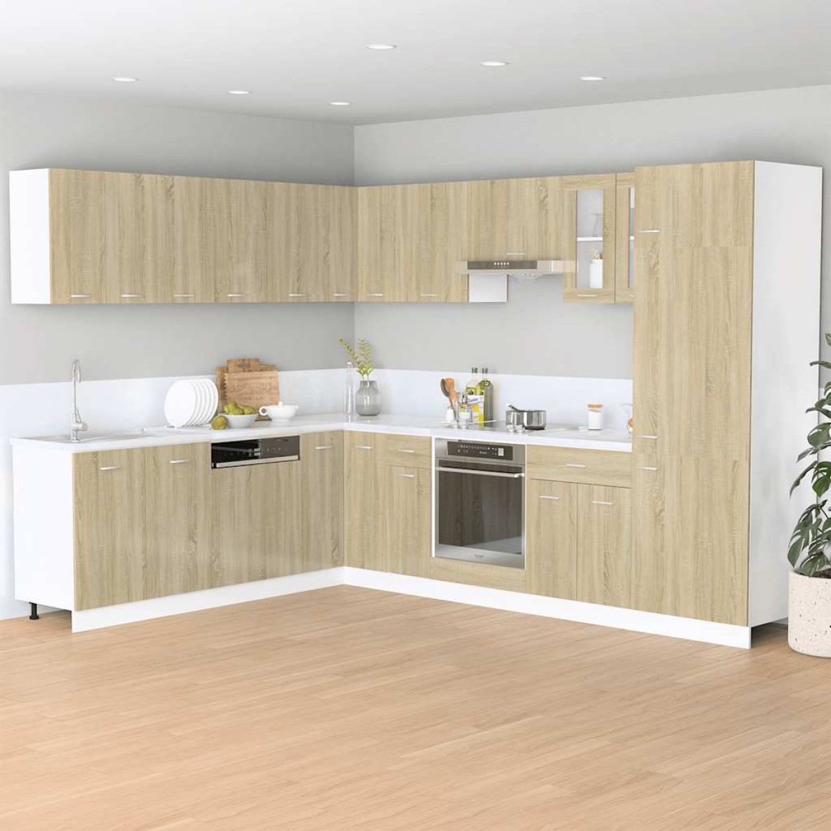 vidaXL Ντουλάπι για Φούρνο Sonoma Δρυς 60x46x81,5 εκ. Επεξ. Ξύλο