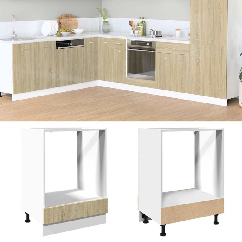 vidaXL Ντουλάπι για Φούρνο Sonoma Δρυς 60x46x81,5 εκ. Επεξ. Ξύλο