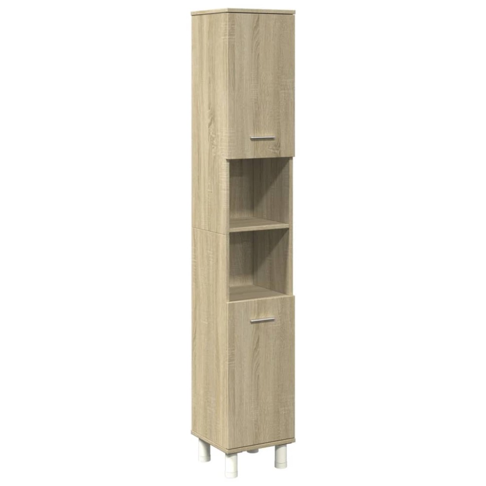 vidaXL Ντουλάπι Μπάνιου Sonoma Δρυς 30,5x30x179 εκ. από Επεξεργ. Ξύλο