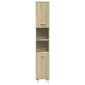vidaXL Ντουλάπι Μπάνιου Sonoma Δρυς 30,5x30x179 εκ. από Επεξεργ. Ξύλο