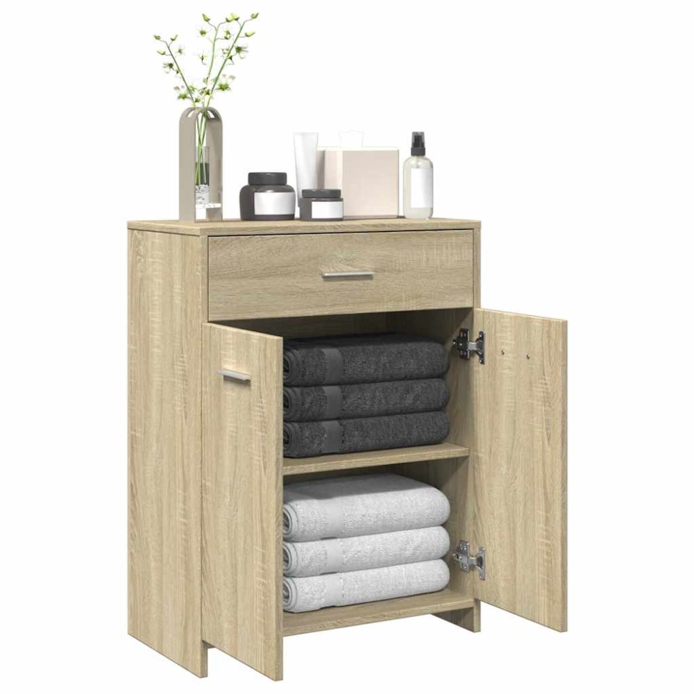 vidaXL Ντουλάπι Μπάνιου Sonoma Δρυς 60 x 33 x 80 εκ. από Επεξ. Ξύλο