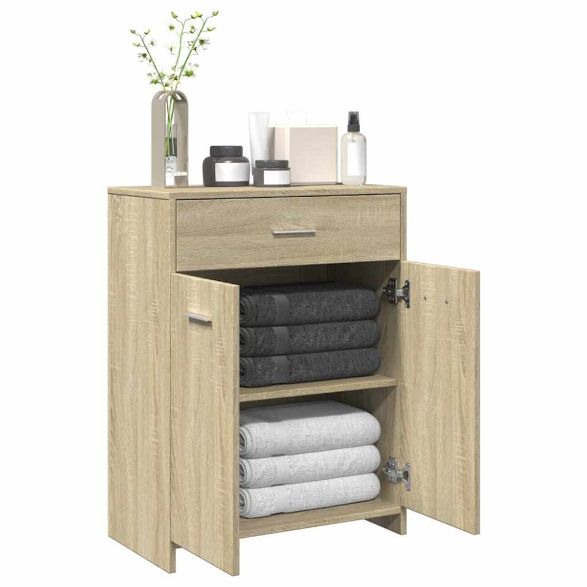 vidaXL Ντουλάπι Μπάνιου Sonoma Δρυς 60 x 33 x 80 εκ. από Επεξ. Ξύλο