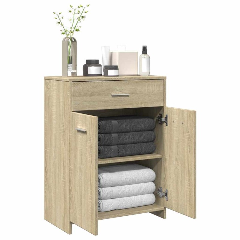 vidaXL Ντουλάπι Μπάνιου Sonoma Δρυς 60 x 33 x 80 εκ. από Επεξ. Ξύλο