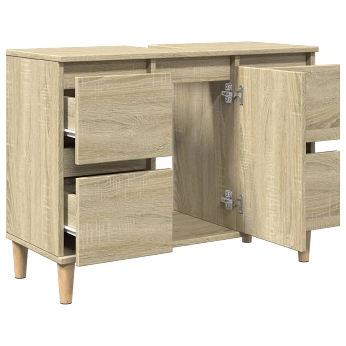 vidaXL Ντουλάπι Νιπτήρα Sonoma Δρυς 80x33x60 εκ. Επεξεργασμένο Ξύλο