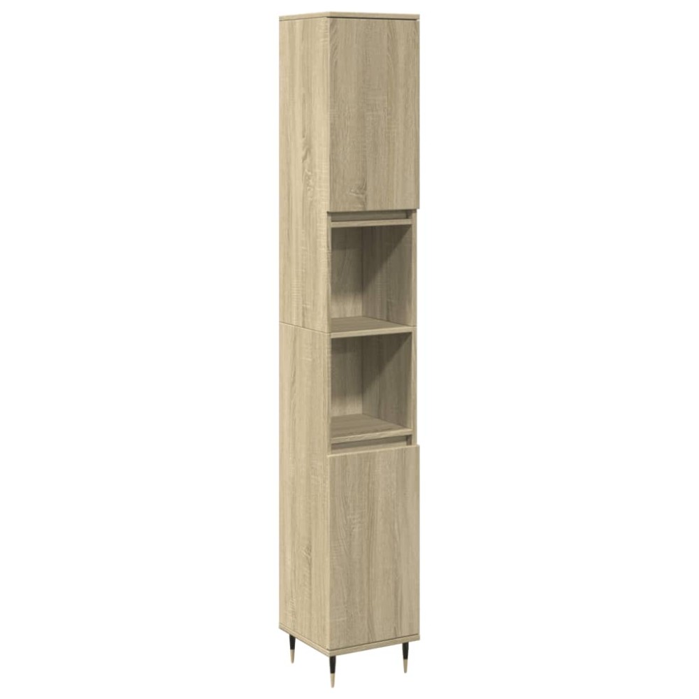 vidaXL Ντουλάπι Μπάνιου Sonoma Δρυς 30x30x190 εκ. Επεξεργασμένο Ξύλο