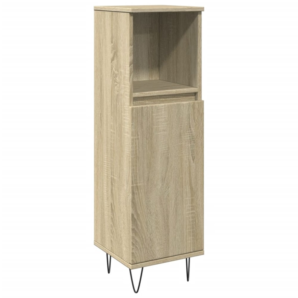 vidaXL Ντουλάπι Μπάνιου Sonoma Δρυς 30x30x100 εκ. Επεξεργασμένο Ξύλο
