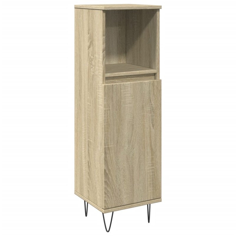 vidaXL Ντουλάπι Μπάνιου Sonoma Δρυς 30x30x100 εκ. Επεξεργασμένο Ξύλο