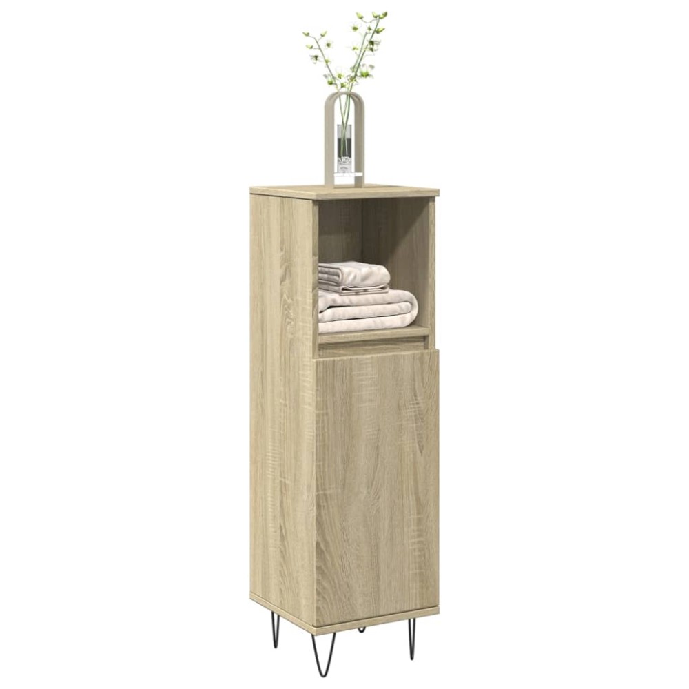 vidaXL Ντουλάπι Μπάνιου Sonoma Δρυς 30x30x100 εκ. Επεξεργασμένο Ξύλο