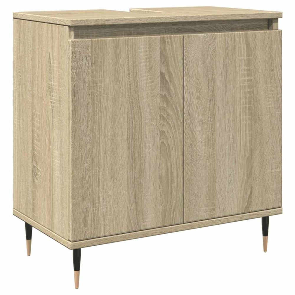 vidaXL Ντουλάπι Μπάνιου Sonoma Δρυς 58 x 33 x 60 εκ. από Επεξεργ. Ξύλο