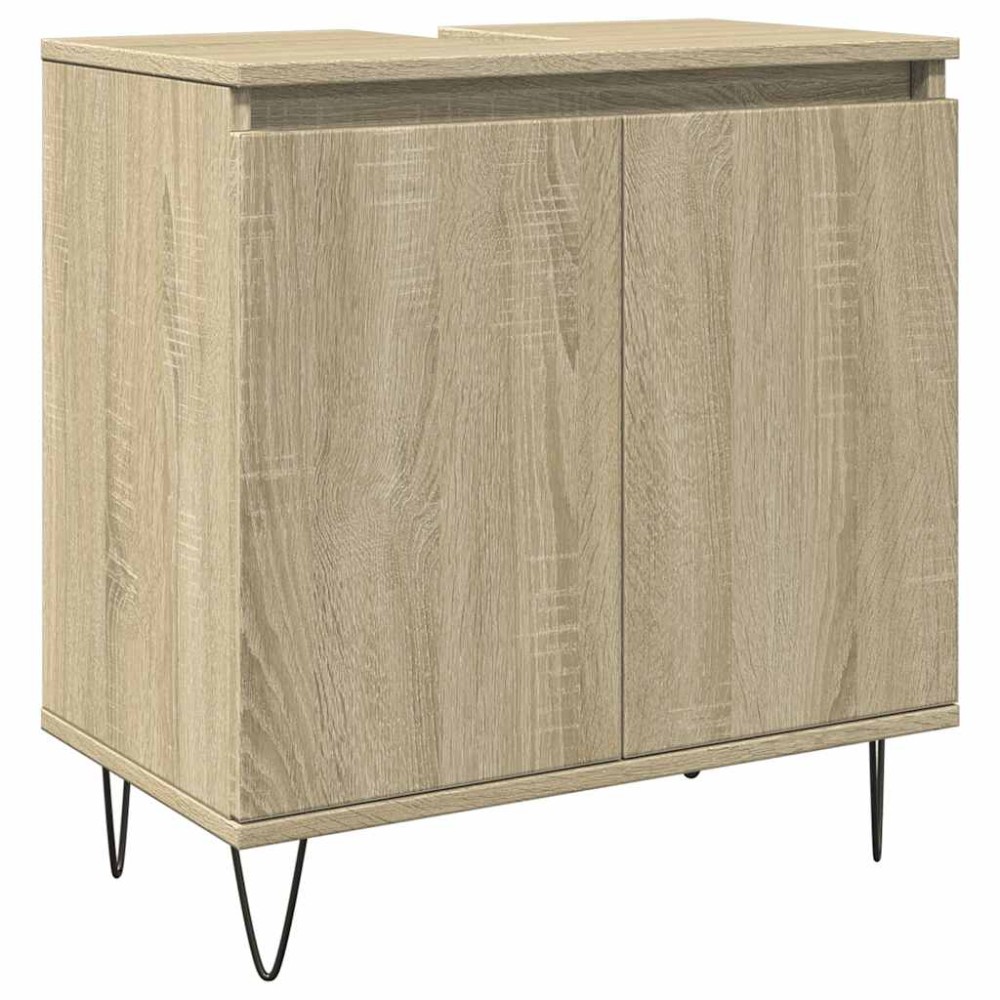 vidaXL Ντουλάπι Μπάνιου Sonoma Δρυς 58 x 33 x 60 εκ. από Επεξεργ. Ξύλο