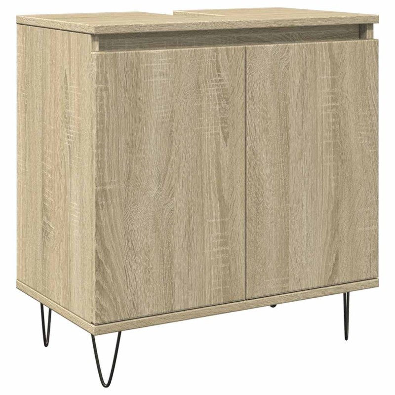 vidaXL Ντουλάπι Μπάνιου Sonoma Δρυς 58 x 33 x 60 εκ. από Επεξεργ. Ξύλο