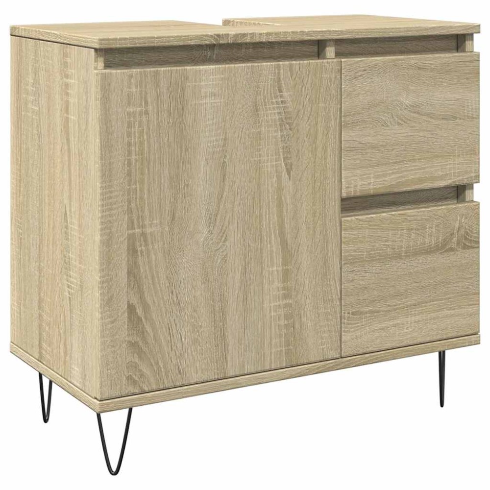 vidaXL Ντουλάπι Μπάνιου Sonoma Δρυς 65x33x60 εκ. Επεξεργασμένο Ξύλο