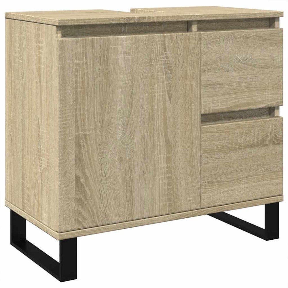vidaXL Ντουλάπι Μπάνιου Sonoma Δρυς 65x33x60 εκ. Επεξεργασμένο Ξύλο