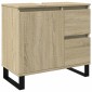 vidaXL Ντουλάπι Μπάνιου Sonoma Δρυς 65x33x60 εκ. Επεξεργασμένο Ξύλο