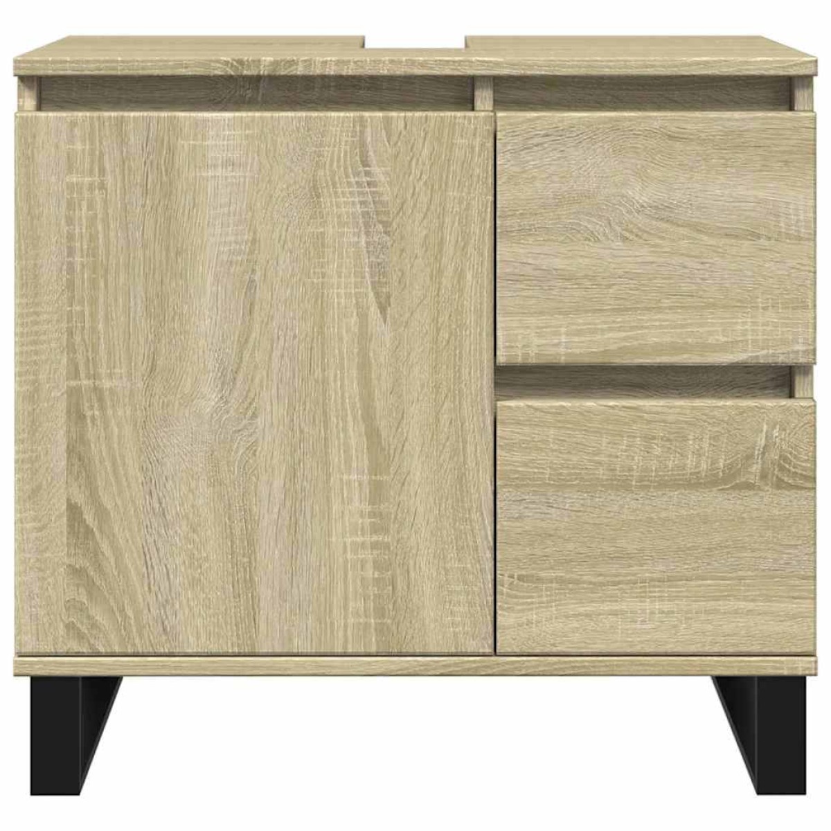 vidaXL Ντουλάπι Μπάνιου Sonoma Δρυς 65x33x60 εκ. Επεξεργασμένο Ξύλο