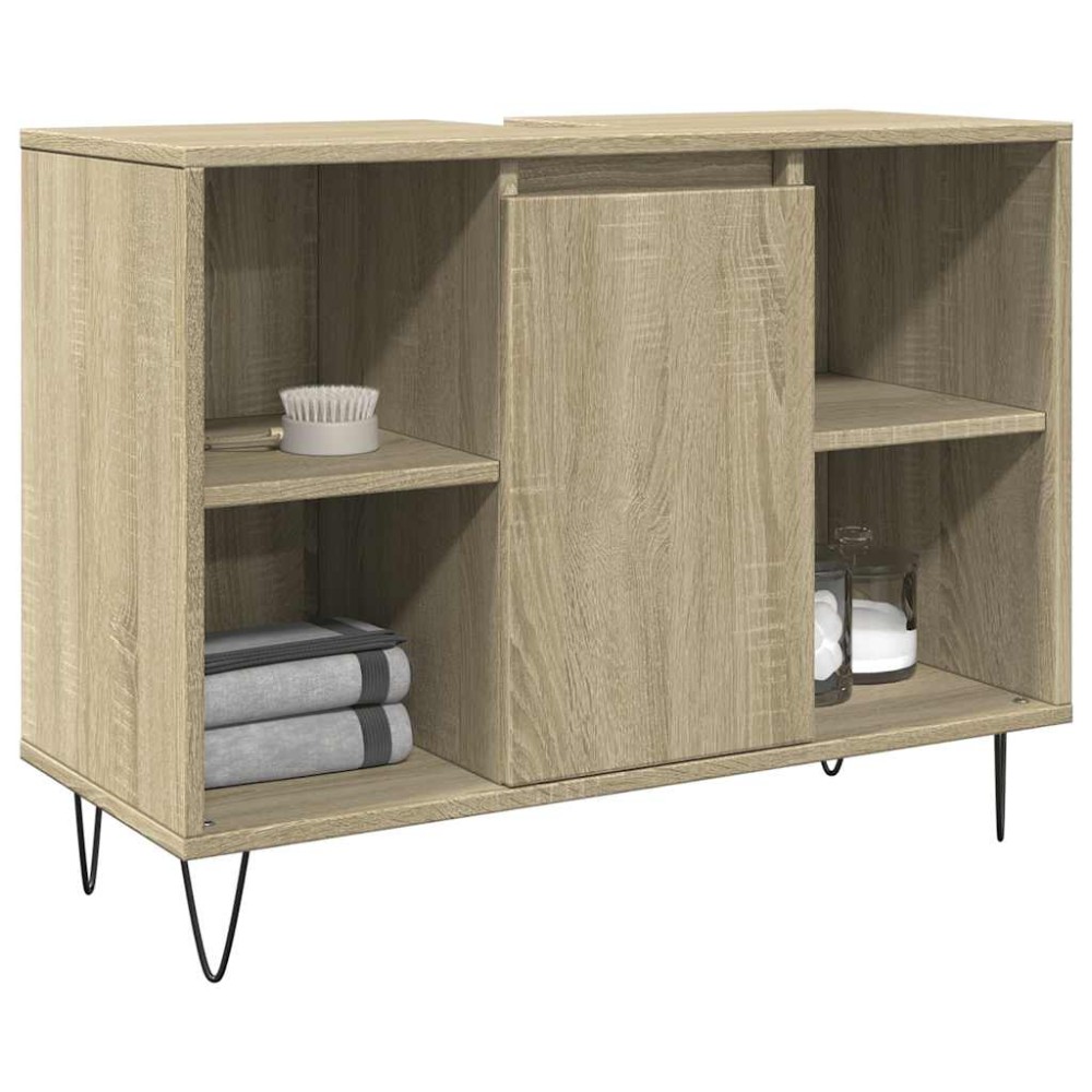 vidaXL Ντουλάπι Μπάνιου Sonoma Δρυς 80 x 33 x 60 εκ. από Επεξεργ. Ξύλο