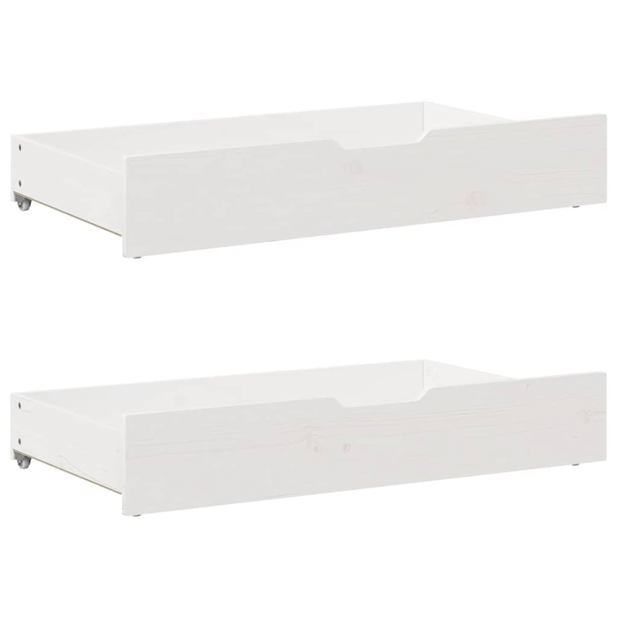 vidaXL Συρτάρια Κρεβατιού 2 τεμ Λευκό 95x55x17 εκ. Μασίφ Ξύλο Πεύκου