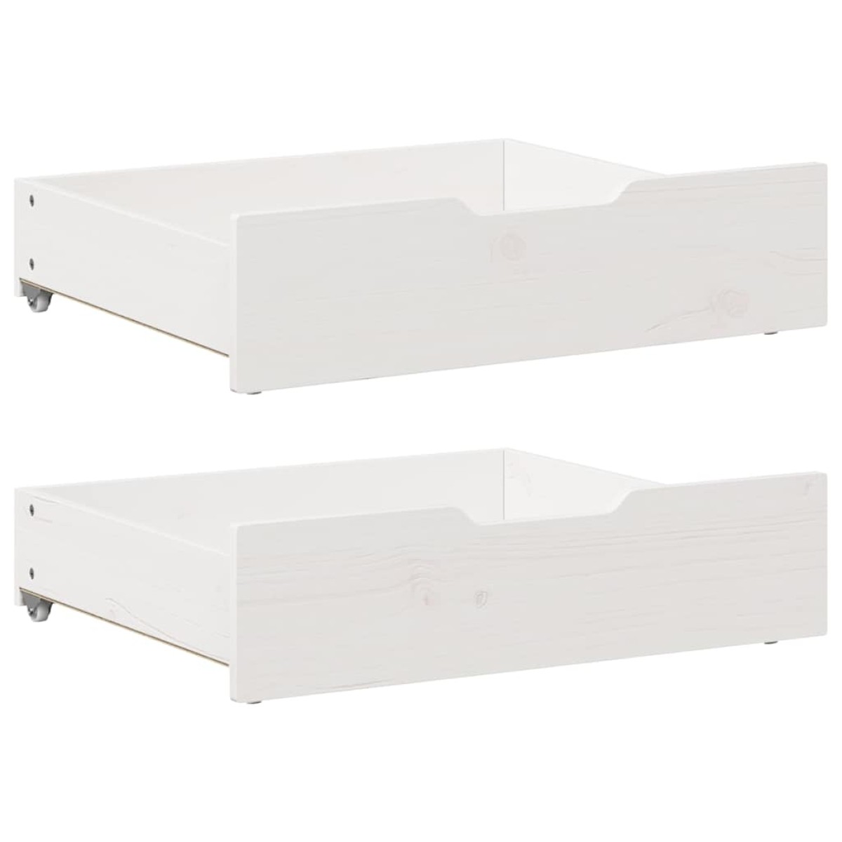 vidaXL Συρτάρια Κρεβατιού 2 τεμ Λευκό 65x55x17 εκ. Μασίφ Ξύλο Πεύκου