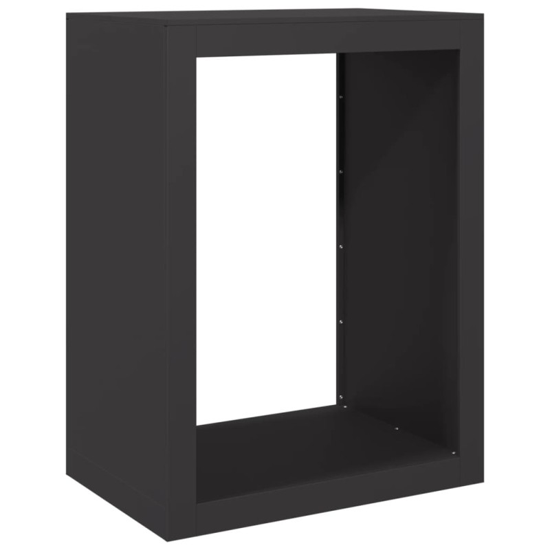 vidaXL Ράφι Καυσόξυλων Μαύρο 60x40x80 εκ. Ατσάλινο