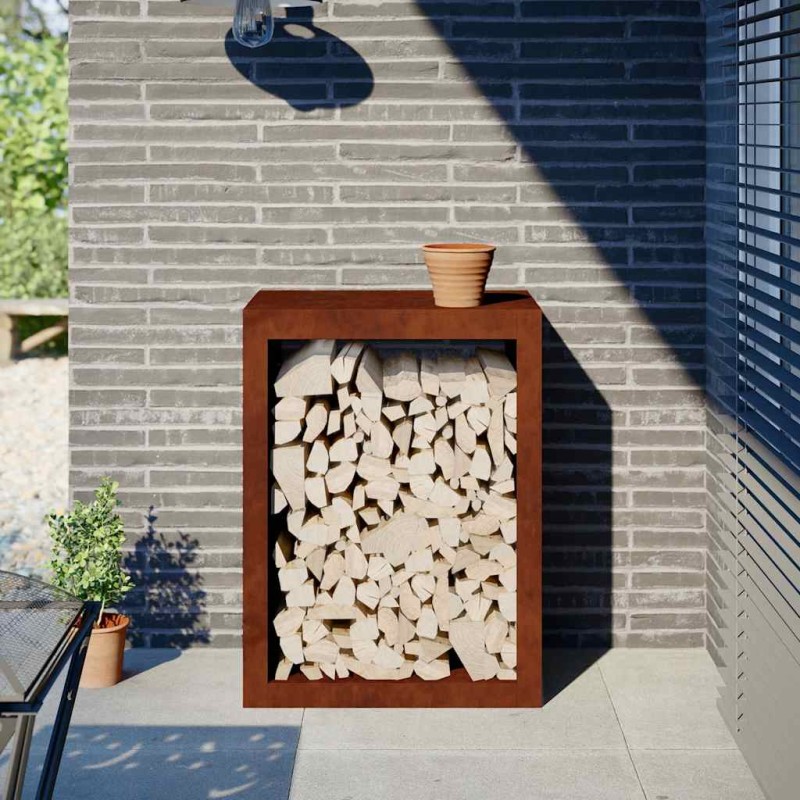 Ράφι για καυσόξυλα vidaXL 60x40x80 cm Ατσάλι σκληρυθέν στον αέρα