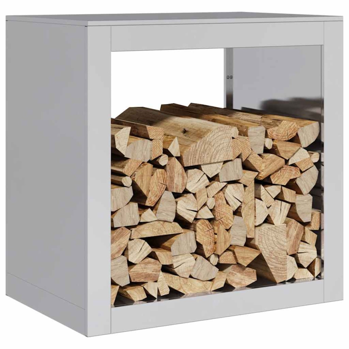vidaXL Ράφι Καυσόξυλων 60x40x60 εκ. Γαλβανιζέ Ατσάλι