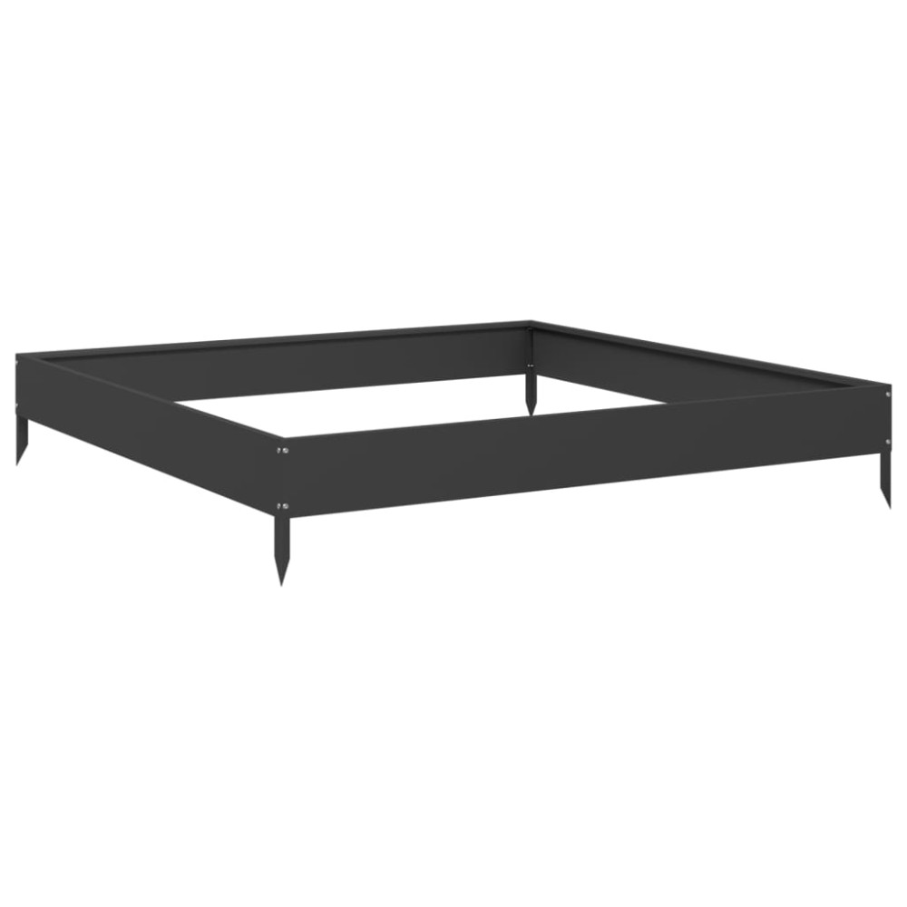 vidaXL Ζαρντινιέρα Υπερυψωμένη Μαύρο 100x100x18,5 εκ. Ατσάλι