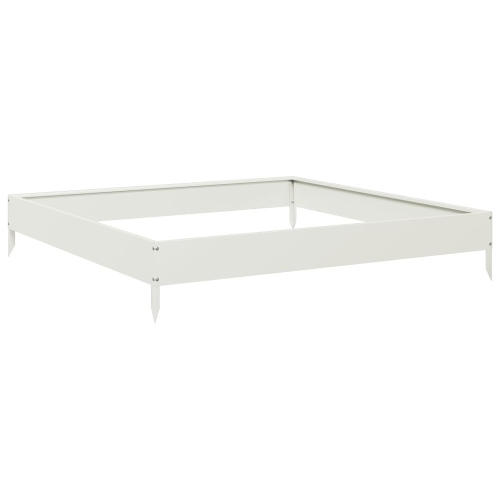 vidaXL Ζαρντινιέρα Υπερυψωμένη Λευκό 100x100x18,5 εκ. Ατσάλι