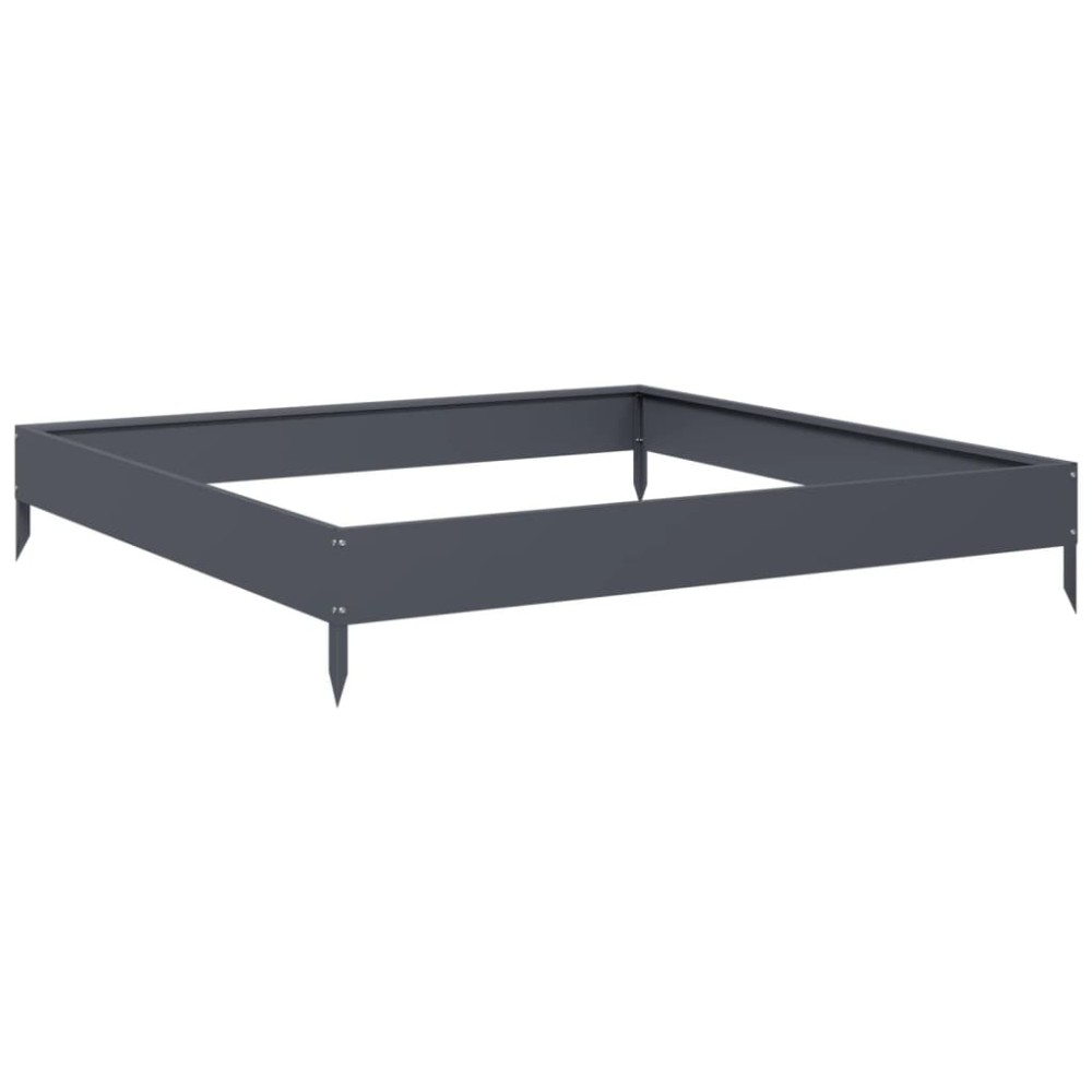 vidaXL Ζαρντινιέρα Υπερυψωμένη Ανθρακί 100x100x18,5 εκ. Ατσάλι