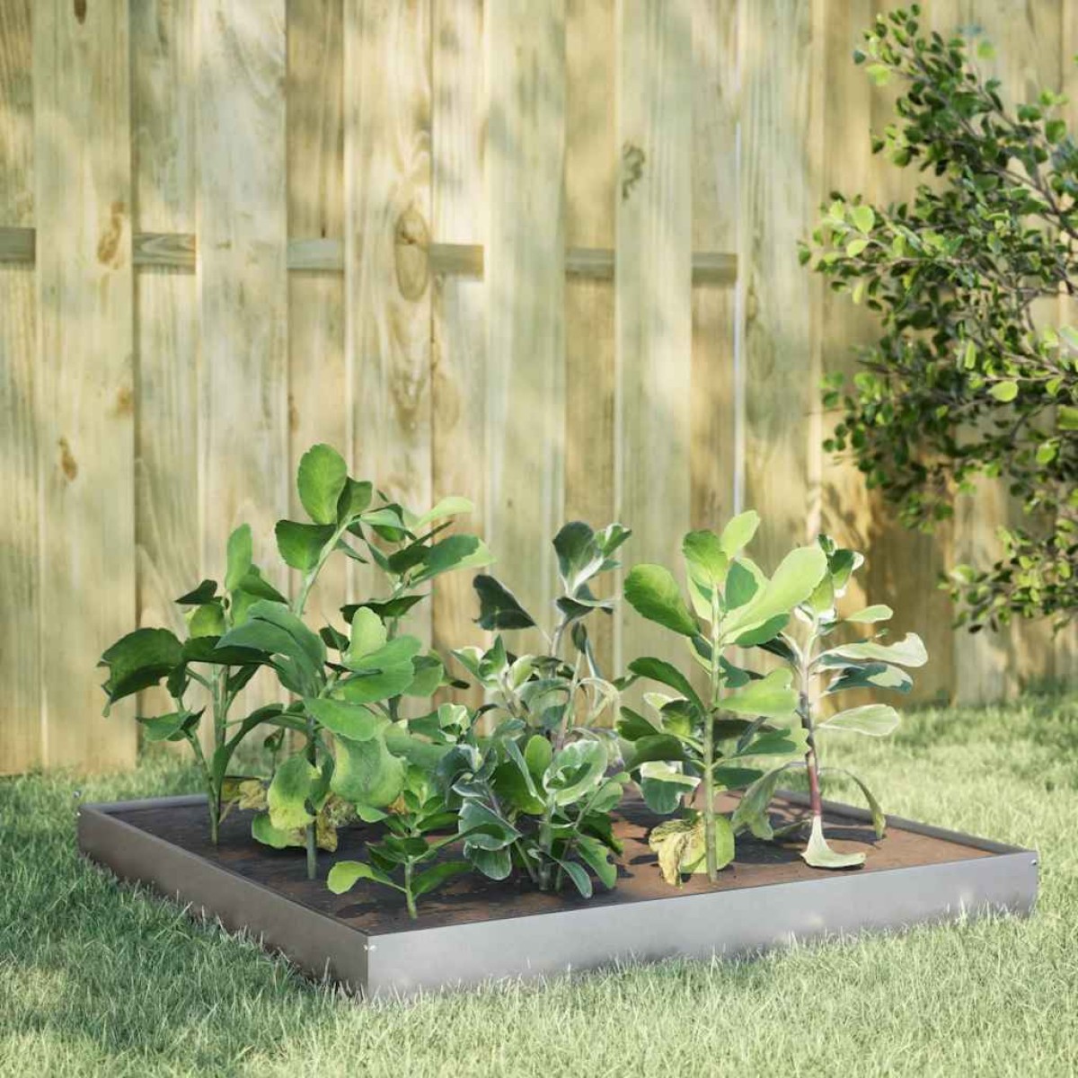 vidaXL Ζαρντινιέρα Υπερυψωμένη 100x100x18,5 εκ. Γαλβανισμένο Χάλυβα