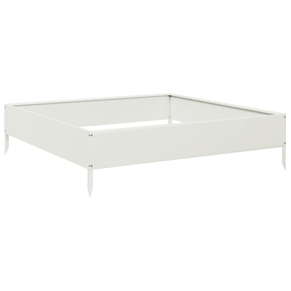 vidaXL Ζαρντινιέρα Υπερυψωμένη Λευκό 100x100x26 εκ. Ατσάλι
