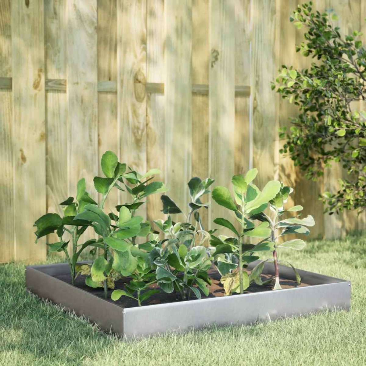 vidaXL Ζαρντινιέρα Υπερυψωμένη 100x100x26 εκ. Γαλβανισμένο Χάλυβα