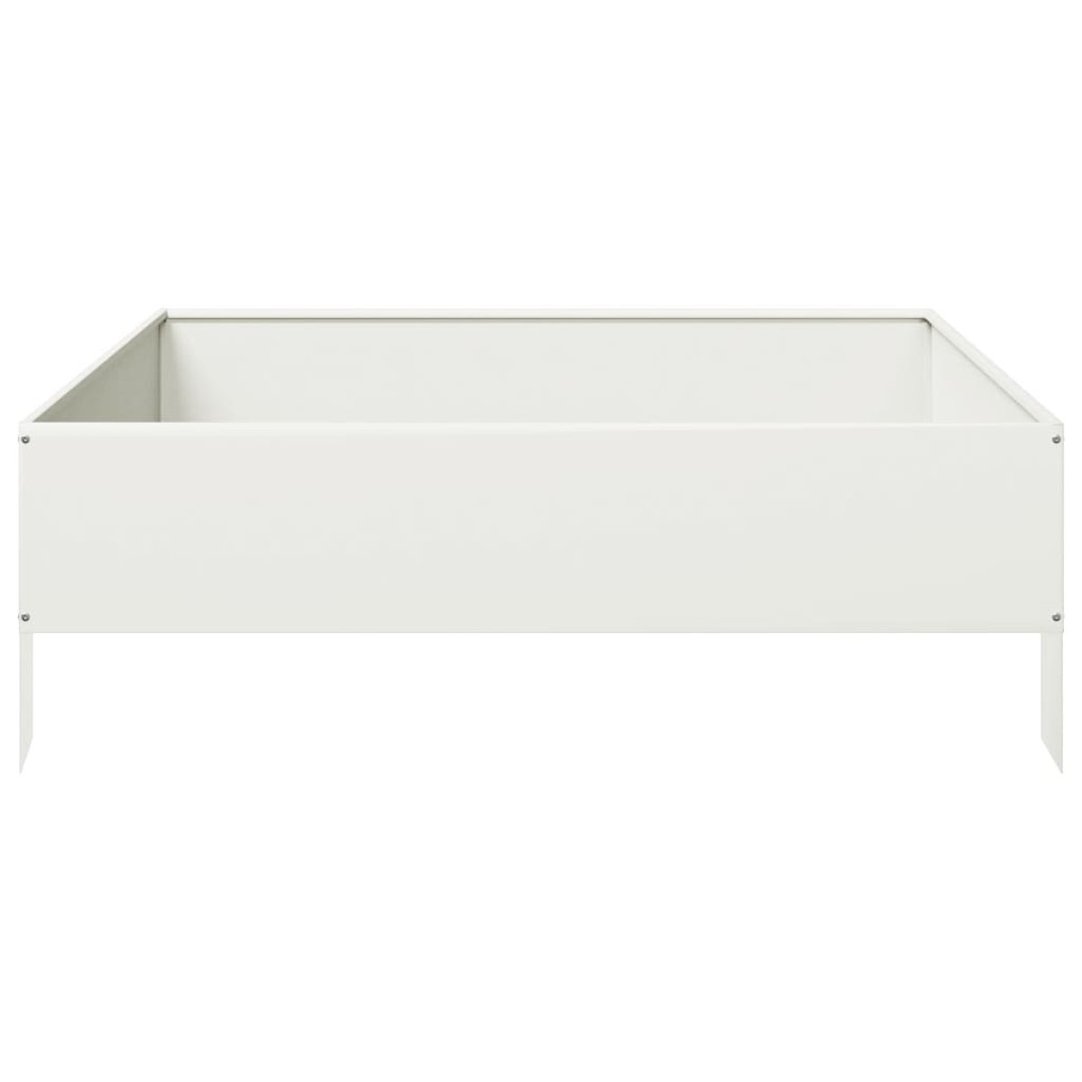 vidaXL Ζαρντινιέρα Υπερυψωμένη Λευκό 100x100x33,5 εκ. Ατσάλι