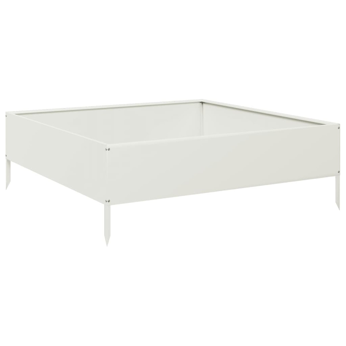 vidaXL Ζαρντινιέρα Υπερυψωμένη Λευκό 100x100x33,5 εκ. Ατσάλι