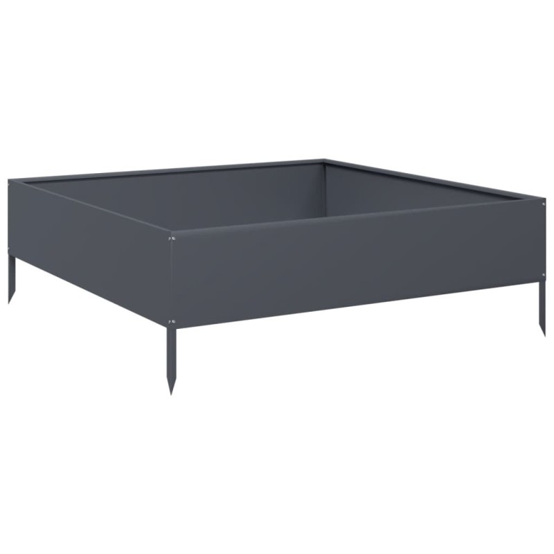 vidaXL Ζαρντινιέρα Υπερυψωμένη Ανθρακί 100x100x33,5 εκ. Ατσάλι