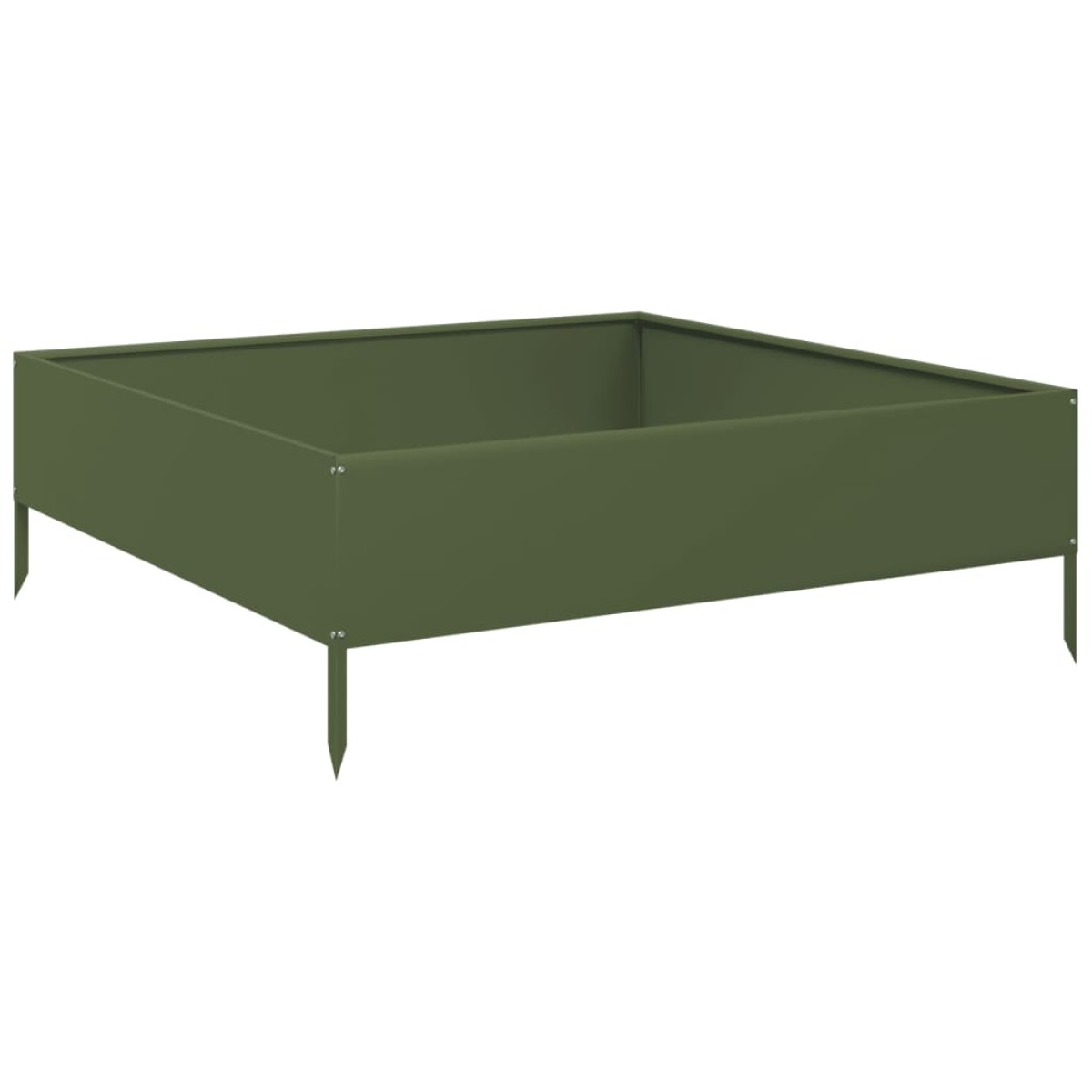 vidaXL Ζαρντινιέρα Υπερυψωμένη Λαδί 100x100x33,5 εκ. Ατσάλι